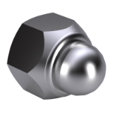 DIN 986 - Prevailing torque type hexagon domed cap nuts with non metallic insert